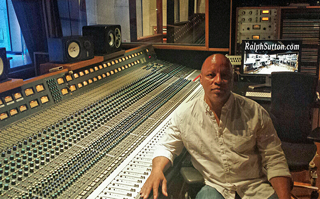 Picture of Recording and Mixing Engineer Ralph Sutton sitting in frount of a Neve 8078 Recording and Mixing console at East West Recording Studios in Hollywood, CA