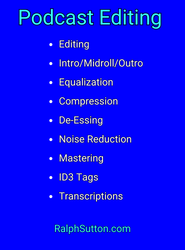 RalphSutton.com Podcast Editing Services One Sheet
