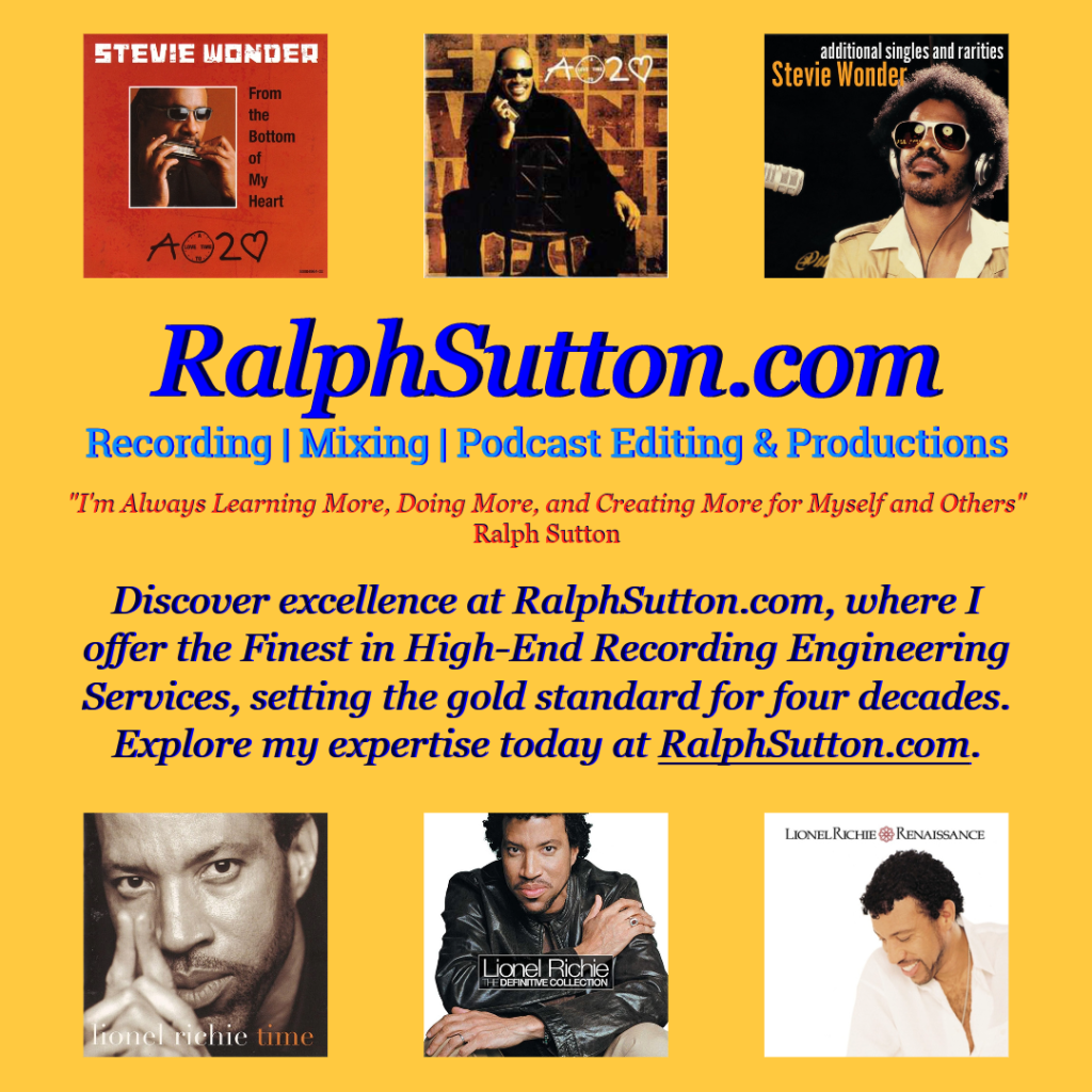 RalphSutton.com Recording Engineering, Mixing, Podcast Editing and Production Branding Image