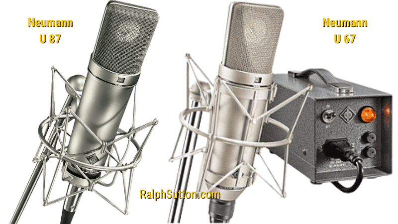 Neumann U 87 and U 67 condenser microphone used by Ralph Sutton for Elite Recording Techniques