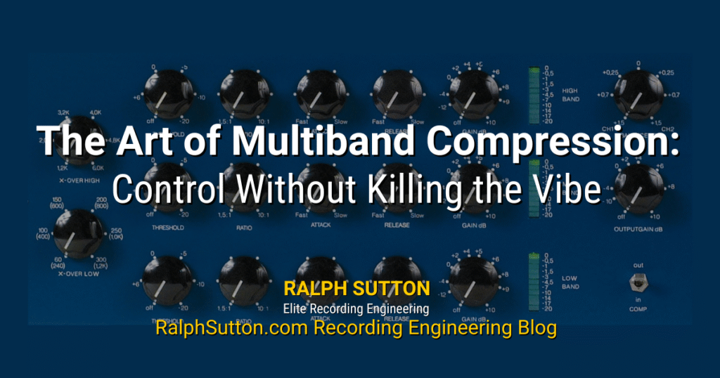 Multiband compression used by Ralph Sutton The Art of Multiband Compression: Control Without Killing the Vibe studio close-up of multiband analog compressor controls