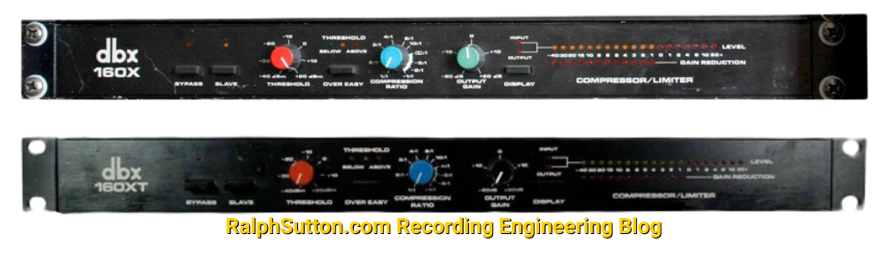 RalphSutton.com_Recording Engineering Blog_DBX 160X and DBX 160XT CompressorLimiter The DBX 160x used by Ralph Sutton for sidechain compression and keying